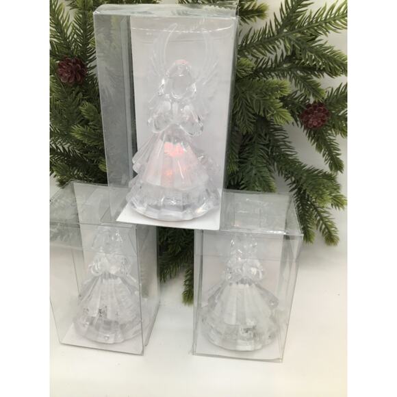 Angel LED Light Up Christmas Decorations for Tiered Tray Tabletop Set 3 New - Picture 7 of 11